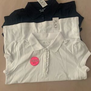 The Children's Place White and Navy Blue Polo Shirts